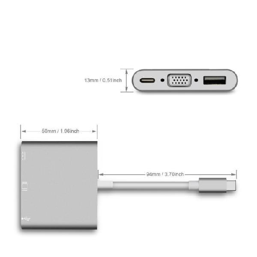 NILOX Mini hub type c multiport - NLX-TC-VGAUSBTC