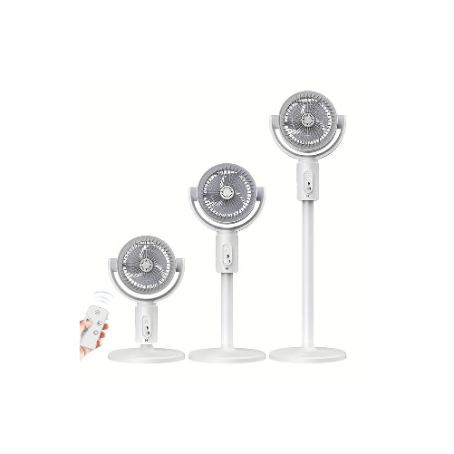 ZENCOCCO  Ventilatore da pavimento portatile a 360° con altezza regolabile, 5 velocità