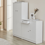 Pidema:Armadio multiuso eucalipto con ripiani regolabili. Mobile bagno due ante e un cassetto in legno, ideale in lavanderia per i detersivi.