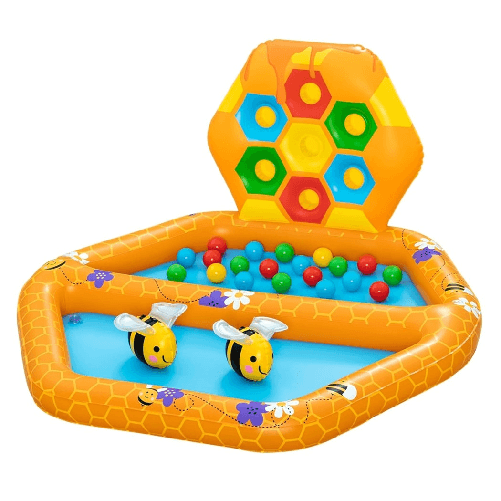 TrAdE Shop Traesio  Piscina Gonfiabile Gioco Alveare Per Bambini Con 20 Palline 2 Api 127x119x61cm 52639 -