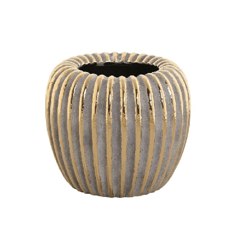 Home ESPRIT Vaso Home ESPRIT Dorato Gres Moderno 19 x 19 x 16 cm
