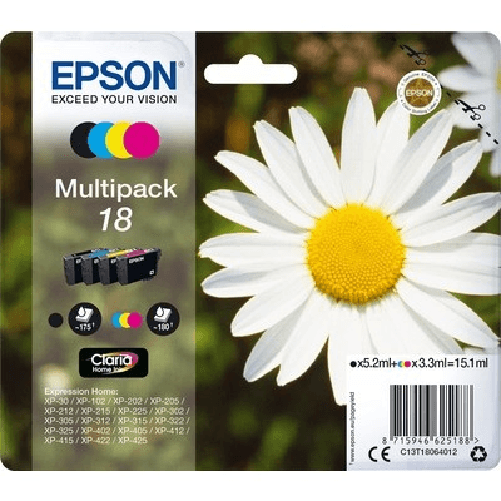 Epson daisy multipack margherita 4 colori inchiostri claria home 18 - T18064022