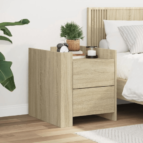 VidaXL Comodino Rovere Sonoma 45x50x50 cm in Legno Multistrato