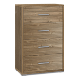 Pidema:Cassettiera noce stelvio con 4 cassetti in legno. Cassettiere settimino ideale per ufficio e camera da letto, dimensioni 71x41x110h cm.