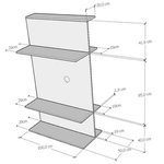 Pidema:Mobile porta TV Loki A dal design moderno. Parete attrezzata moderna antracite spatolato con ripiani, perfetto per un soggiorno.