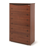 Pidema:Cassettiera noce antico con 7 cassetti in legno nobilitato. Mobile settimini ideale per camerette e camera da letto, dimensioni 76x41x127H cm.