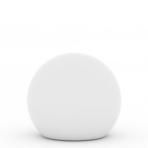 Lampada a palla da giardino 70 cm in resina bianca per