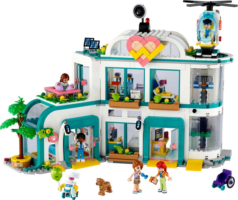 LEGO-Friends-42621-Ospedale-di-Heartlake-City-Giochi-Educativi-per-Bambini-di-7--con-Elicottero-Giocattolo-e-5-Mini-Bamboline