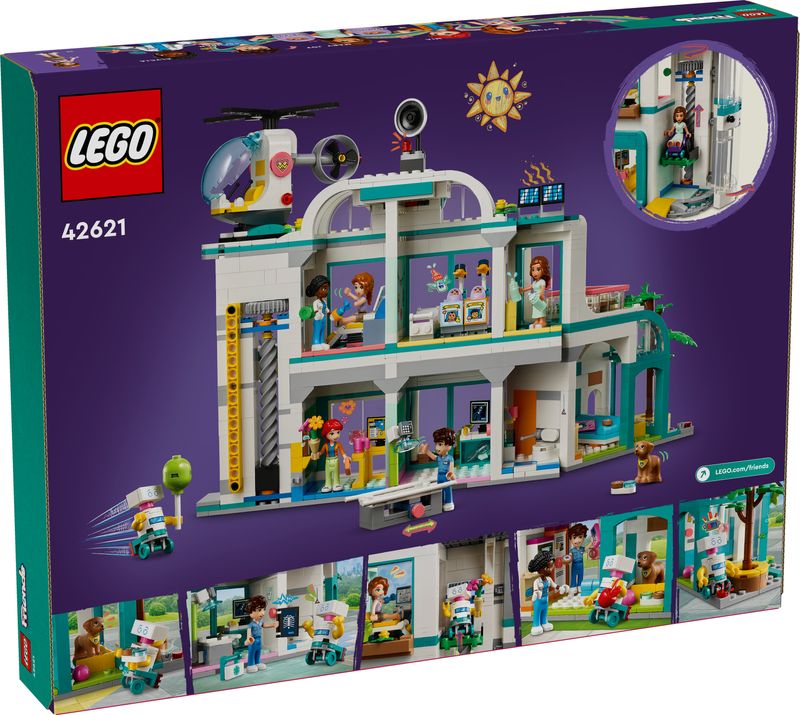 LEGO-Friends-42621-Ospedale-di-Heartlake-City-Giochi-Educativi-per-Bambini-di-7--con-Elicottero-Giocattolo-e-5-Mini-Bamboline