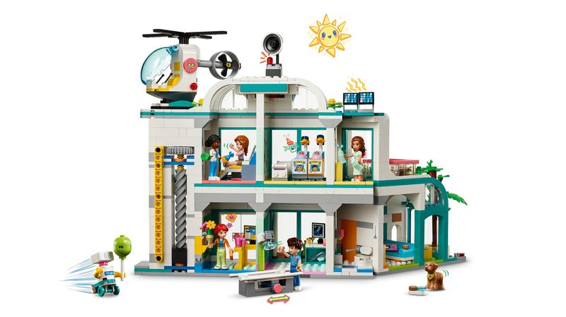 LEGO-Friends-42621-Ospedale-di-Heartlake-City-Giochi-Educativi-per-Bambini-di-7--con-Elicottero-Giocattolo-e-5-Mini-Bamboline