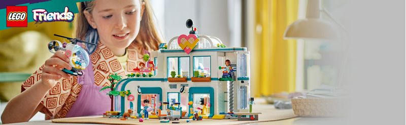 LEGO-Friends-42621-Ospedale-di-Heartlake-City-Giochi-Educativi-per-Bambini-di-7--con-Elicottero-Giocattolo-e-5-Mini-Bamboline