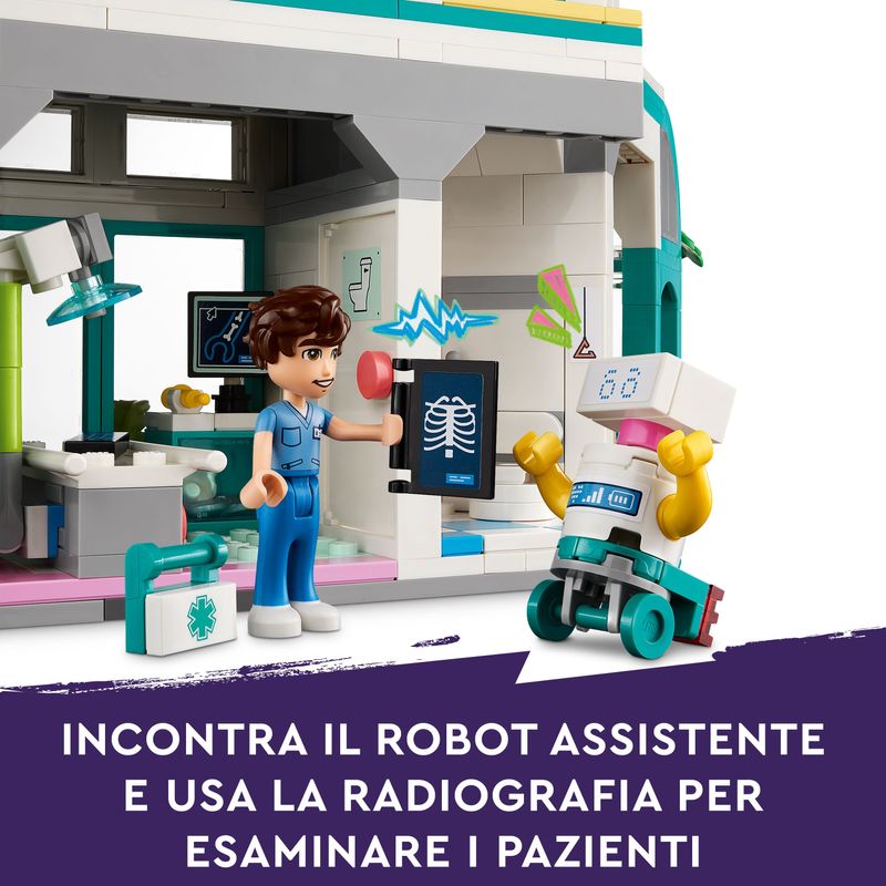 LEGO-Friends-42621-Ospedale-di-Heartlake-City-Giochi-Educativi-per-Bambini-di-7--con-Elicottero-Giocattolo-e-5-Mini-Bamboline