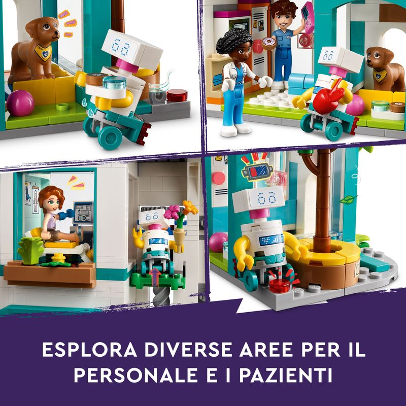 LEGO-Friends-42621-Ospedale-di-Heartlake-City-Giochi-Educativi-per-Bambini-di-7--con-Elicottero-Giocattolo-e-5-Mini-Bamboline