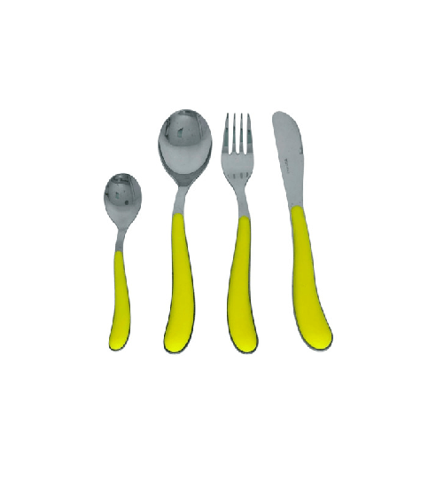 Comas Quisquilie, set posate manico giallo 48 pz in acciaio nickel free