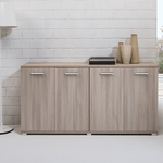 Pidema:Credenza buffet cucina 80x180x45 cm. Mobiletto multiuso ufficio con 4 ante colore olmo, ideale anche in soggiorno