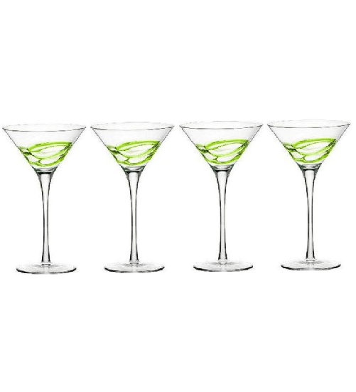 Bormioli rocco ceralacca, set 4 bicchierini cocktail 24 cl verde
