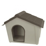 Cuccia per cani da esterno in PVC tortora, cucce in plastica da giardino per animali domestici, dimensioni 79x59x61H cm.