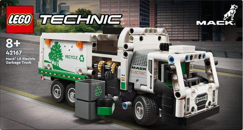 LEGO-Technic-42167-Camion-della-Spazzatura-Mack-LR-Electric-Veicolo-Giocattolo-Raccolta-Rifiuti-Gioco-per-Bambini-8--Anni