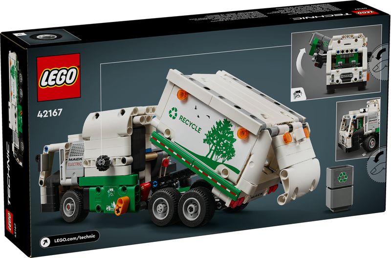 LEGO-Technic-42167-Camion-della-Spazzatura-Mack-LR-Electric-Veicolo-Giocattolo-Raccolta-Rifiuti-Gioco-per-Bambini-8--Anni