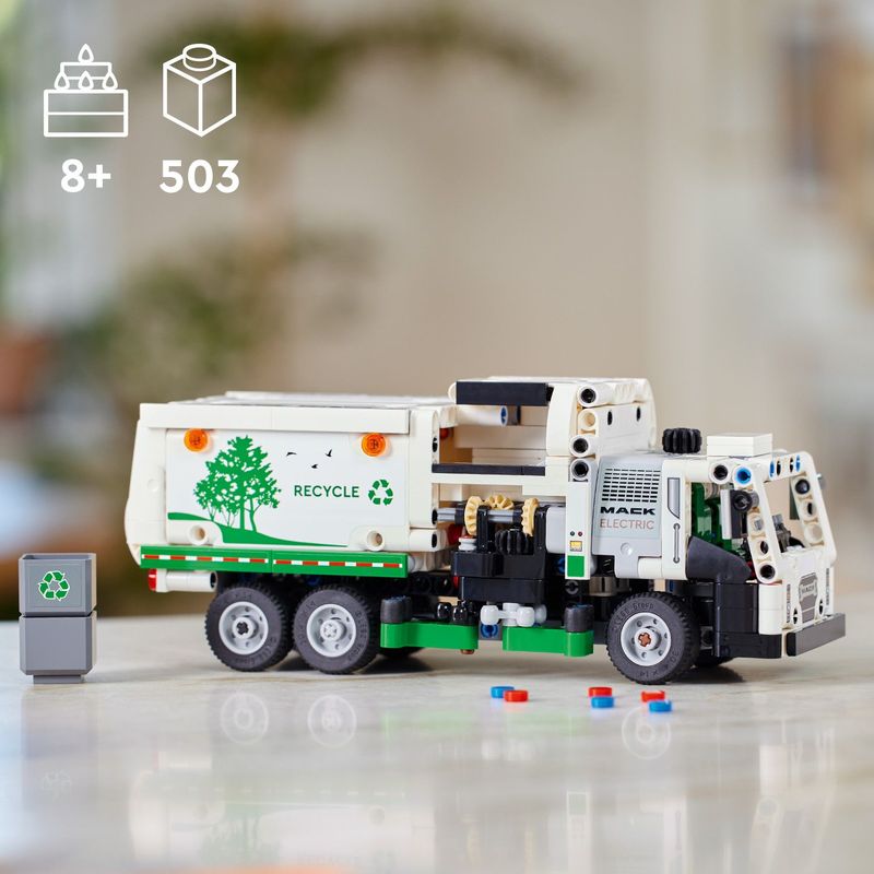 LEGO-Technic-42167-Camion-della-Spazzatura-Mack-LR-Electric-Veicolo-Giocattolo-Raccolta-Rifiuti-Gioco-per-Bambini-8--Anni