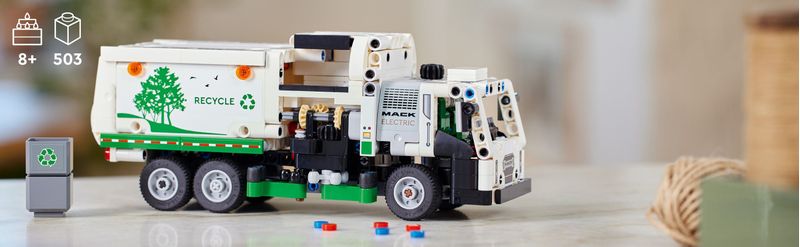 LEGO-Technic-42167-Camion-della-Spazzatura-Mack-LR-Electric-Veicolo-Giocattolo-Raccolta-Rifiuti-Gioco-per-Bambini-8--Anni