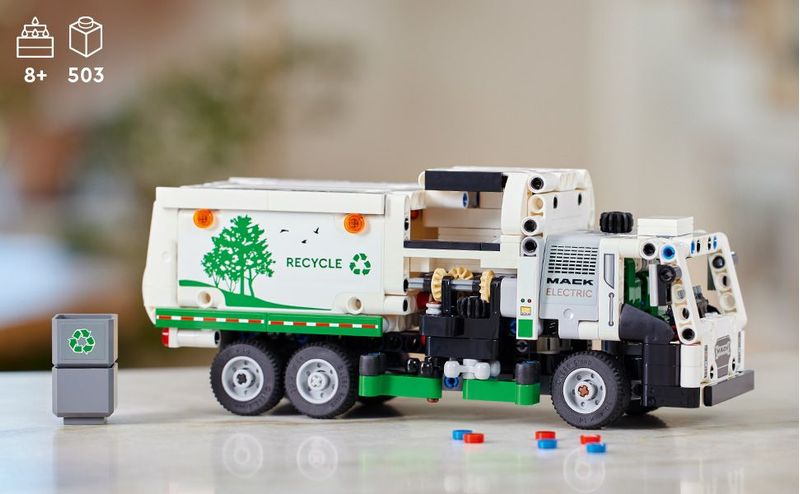 LEGO-Technic-42167-Camion-della-Spazzatura-Mack-LR-Electric-Veicolo-Giocattolo-Raccolta-Rifiuti-Gioco-per-Bambini-8--Anni