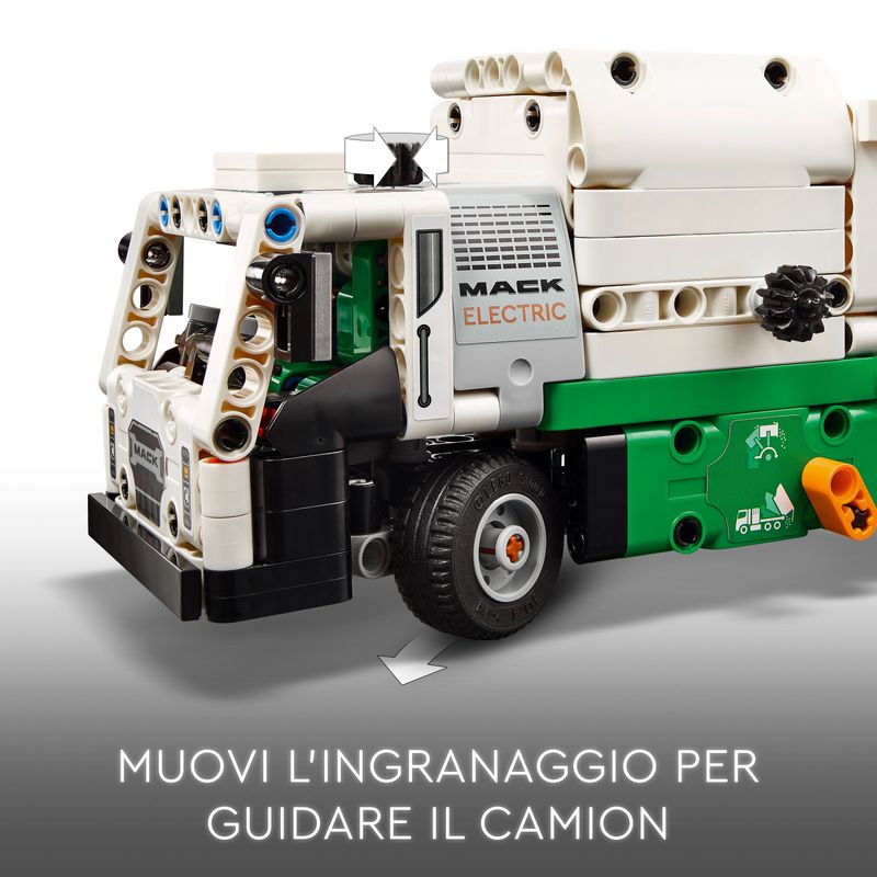 LEGO-Technic-42167-Camion-della-Spazzatura-Mack-LR-Electric-Veicolo-Giocattolo-Raccolta-Rifiuti-Gioco-per-Bambini-8--Anni