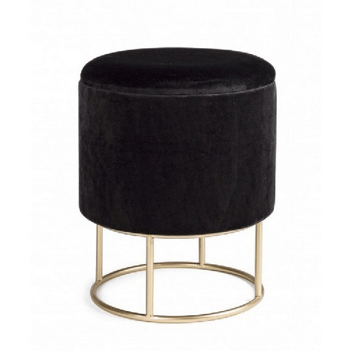 Konte.Design Pouf contenitore Polina effetto velluto nero