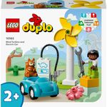 LEGO DUPLO Town 10985 Turbina Eolica e Auto Elettrica, Macchina Giocattolo, Giochi Educativi per Bambini