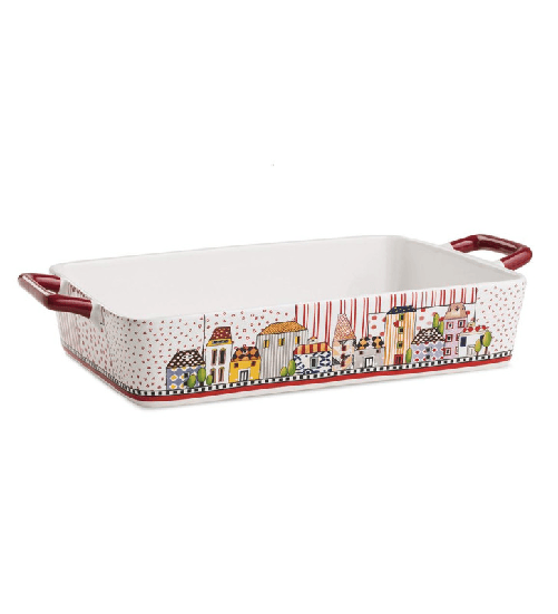 Egan Paese mio rosso, pirofila rettangolare cm 37 x 22