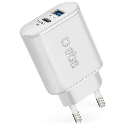 SBS-Caricabatterie-caricatore-20-Watt---Ricarica-ultra-rapida-e-due-porte-USB