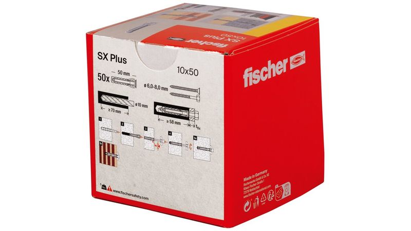 Fischer-568010-ancoraggio-a-vite-e-tassello-50-pz-Tassello-di-espansione-50-mm