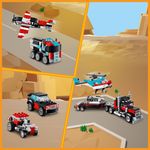 LEGO-Creator-31146-3in1-Autocarro-con-Elicottero-Giochi-per-Bambini-7--Anni-Ricostruibile-in-Aereo-e-Cisterna-o-Auto-e-SUV