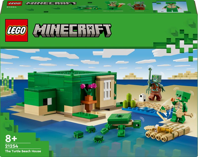 LEGO-Minecraft-21254-Beach-House-della-Tartaruga-Casa-Giocattolo-da-Costruire-per-Bambini-di-8--Anni-con-Personaggi-e-Animali