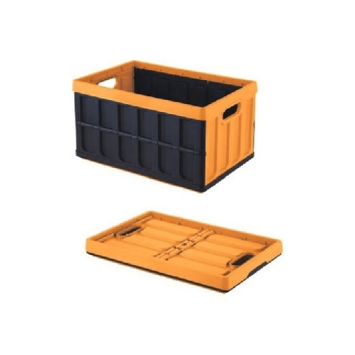Tontarelli-Cassetta-Rettangolare-Pieghevole-con-Coperchio-54x36x285cm-46Lt-Cargo-Arancio-Nero