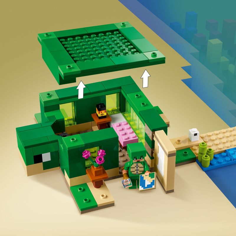 LEGO-Minecraft-21254-Beach-House-della-Tartaruga-Casa-Giocattolo-da-Costruire-per-Bambini-di-8--Anni-con-Personaggi-e-Animali