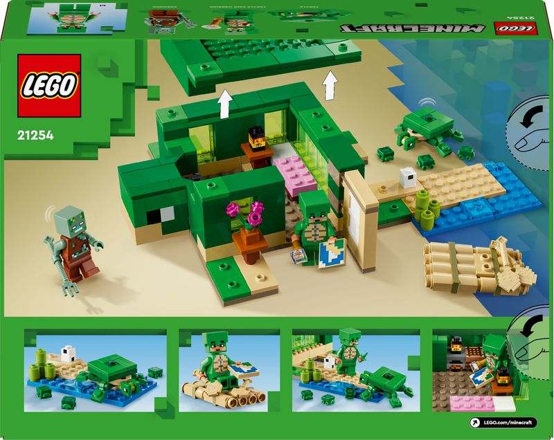 LEGO-Minecraft-21254-Beach-House-della-Tartaruga-Casa-Giocattolo-da-Costruire-per-Bambini-di-8--Anni-con-Personaggi-e-Animali