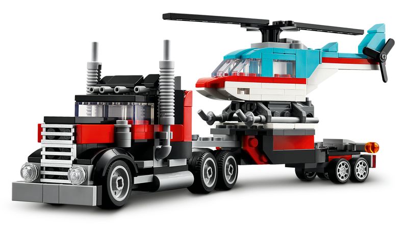 LEGO-Creator-31146-3in1-Autocarro-con-Elicottero-Giochi-per-Bambini-7--Anni-Ricostruibile-in-Aereo-e-Cisterna-o-Auto-e-SUV