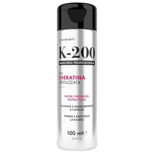 K200 Maschera Capelli Ristrutturante con Cheratina Idrolizzata, con Olio di Argan e Acido Ialuronico - Protegge, Nutre e Ristruttura - 200ml