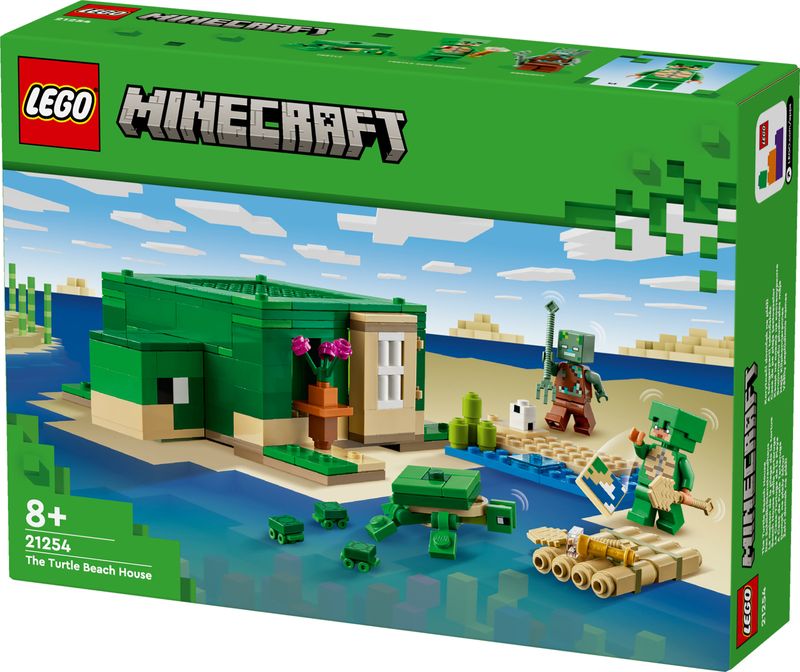 LEGO-Minecraft-21254-Beach-House-della-Tartaruga-Casa-Giocattolo-da-Costruire-per-Bambini-di-8--Anni-con-Personaggi-e-Animali