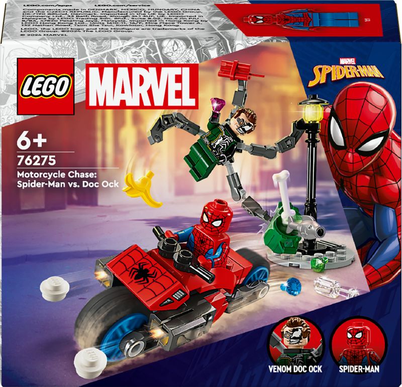 LEGO-Marvel-76275-Inseguimento-Sulla-Moto--Spider-Man-vs.-Doc-Ock-Motocicletta-Giocattolo-Spara-Ragnatele-per-Bambini-6--Anni