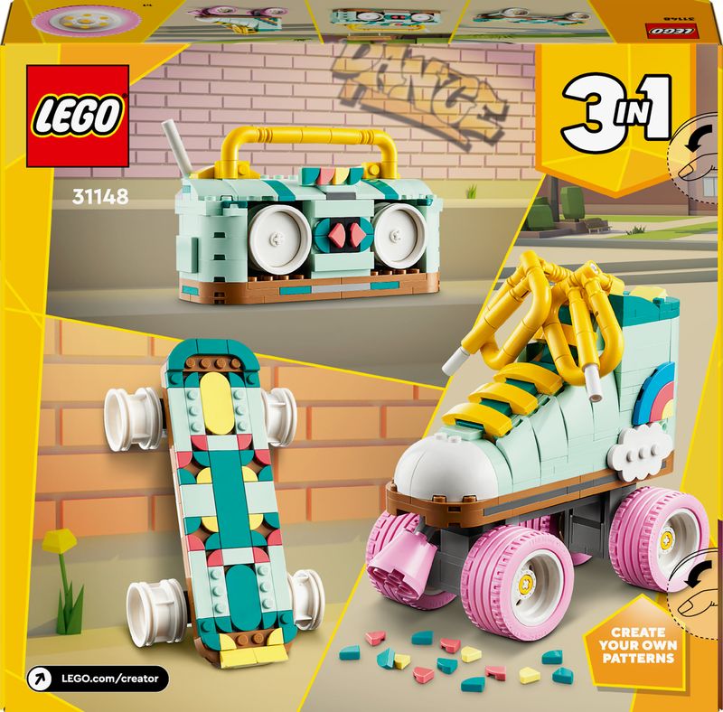 LEGO-Creator-31148-3in1-Pattino-a-Rotelle-Retro--Trasformabile-in-Mini-Skateboard-o-Radio-Giocattolo-Giochi-per-Bambini-8-