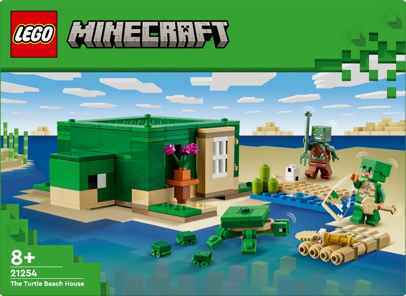 LEGO-Minecraft-21254-Beach-House-della-Tartaruga-Casa-Giocattolo-da-Costruire-per-Bambini-di-8--Anni-con-Personaggi-e-Animali