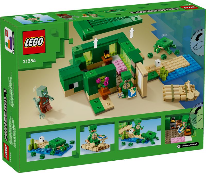 LEGO-Minecraft-21254-Beach-House-della-Tartaruga-Casa-Giocattolo-da-Costruire-per-Bambini-di-8--Anni-con-Personaggi-e-Animali