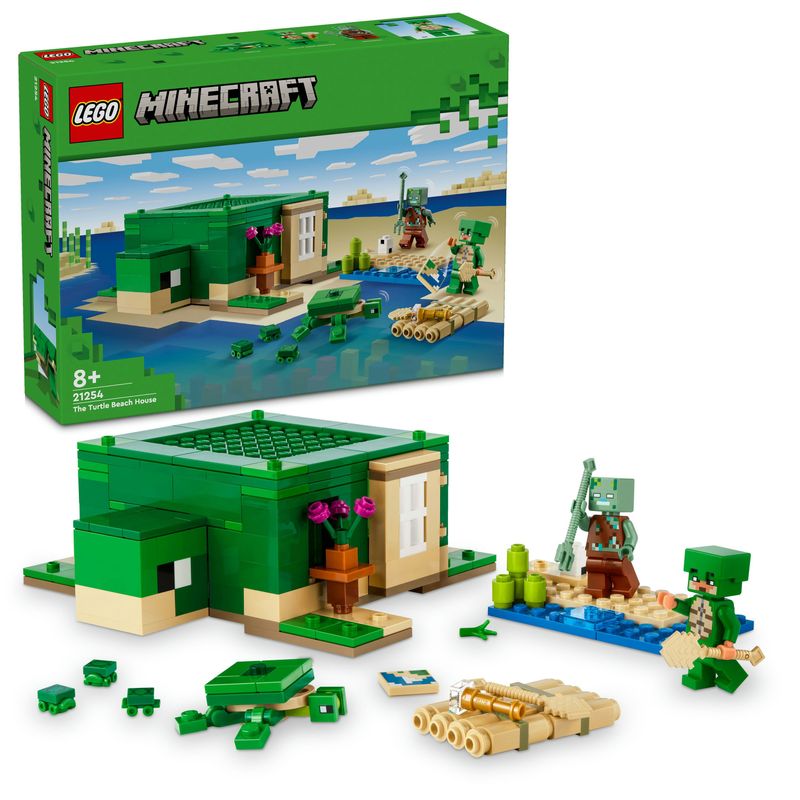 LEGO-Minecraft-21254-Beach-House-della-Tartaruga-Casa-Giocattolo-da-Costruire-per-Bambini-di-8--Anni-con-Personaggi-e-Animali