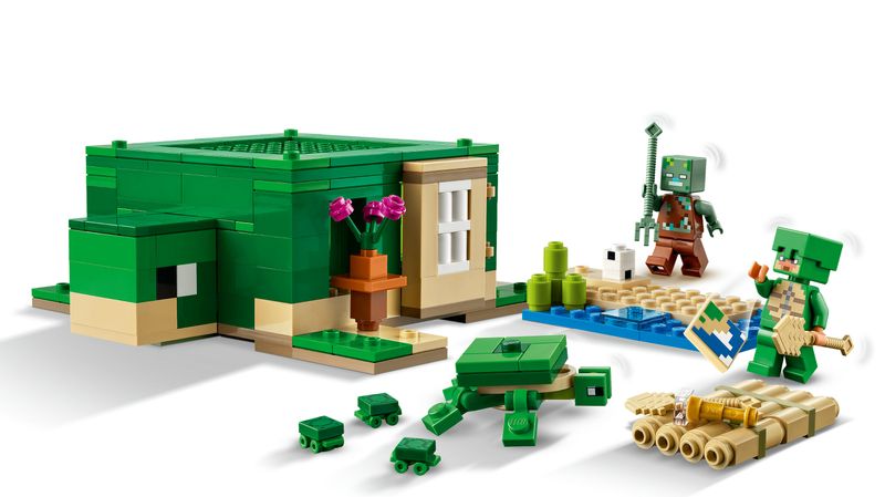 LEGO-Minecraft-21254-Beach-House-della-Tartaruga-Casa-Giocattolo-da-Costruire-per-Bambini-di-8--Anni-con-Personaggi-e-Animali