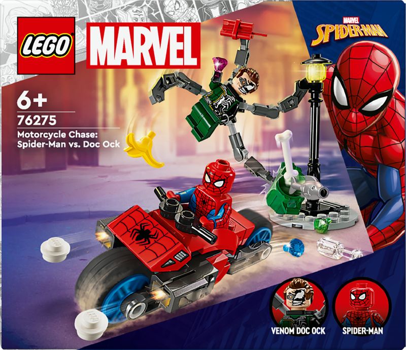 LEGO-Marvel-76275-Inseguimento-Sulla-Moto--Spider-Man-vs.-Doc-Ock-Motocicletta-Giocattolo-Spara-Ragnatele-per-Bambini-6--Anni