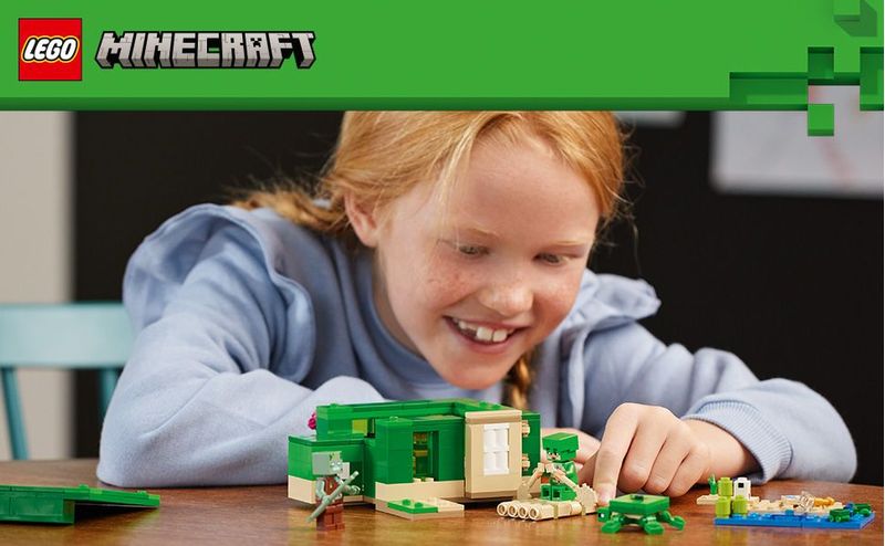 LEGO-Minecraft-21254-Beach-House-della-Tartaruga-Casa-Giocattolo-da-Costruire-per-Bambini-di-8--Anni-con-Personaggi-e-Animali