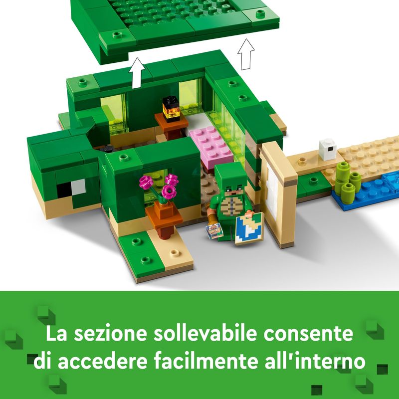 LEGO-Minecraft-21254-Beach-House-della-Tartaruga-Casa-Giocattolo-da-Costruire-per-Bambini-di-8--Anni-con-Personaggi-e-Animali