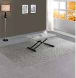 VOLERO--Tavolo-Trasformabile-Salvaspazio-Ulisse-Large--Sistema-Saliscendi-con-Regolazione-Millimetrica-dell--Altezza.--Grigio-Chiaro-Venato-